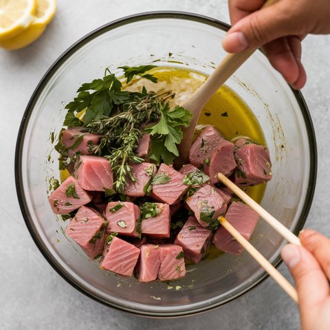 Marinating the Tuna