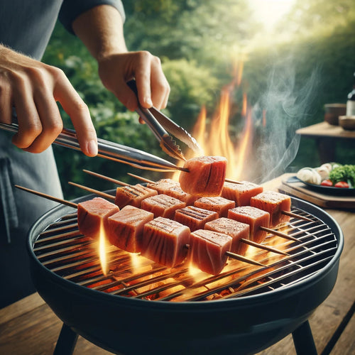 Grill the Tuna Skewers: