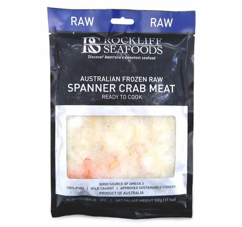 Frozen Raw Spanner Crab Meat in a Packaging
