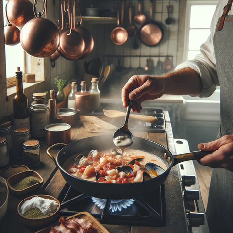 添加海鲜和最终配料: